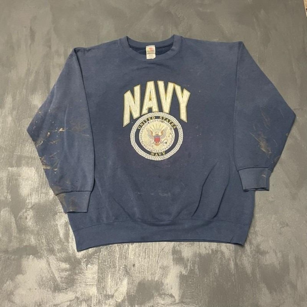 Vintage Graphic Pullover Sweatshirt Men XXL Blue 1990s Fruit of the Loom